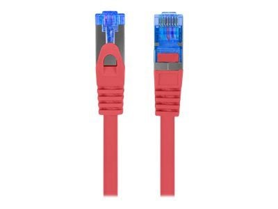 Lanberg - Koblingskabel - RJ-45 (hann) til RJ-45 (hann) - S/FTP - CAT 6a - formstøpt, uten hindringer - rød, RAL 3017