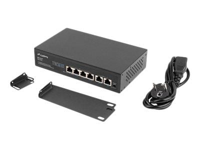 Lanberg RSFE-4P-2FE-60 - Switch - ikke-styrt - 2 x 10/100 (opplink) + 4 x 10/100 (PoE+) - stasjonær, veggmonterbar - PoE+ (60 W)