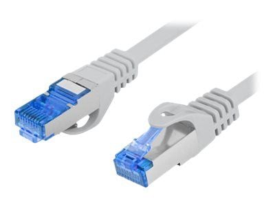 Lanberg - Koblingskabel - RJ-45 (hann) til RJ-45 (hann) - S/FTP - CAT 6a - halogenfri, formstøpt, uten hindringer, flertrådet - grå, RAL 7035