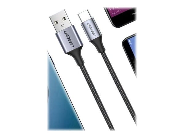 Ugreen - USB-kaapeli - USB (han) til USB-C (han) - USB 2.0 - 5 V - 3 A - 2 m - lajiteltu