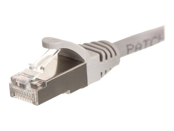 Netrack - Patchkabel - RJ-45 (han) til RJ-45 (han) - 1 m - S/FTP - CAT 5e - formet, knastfri - grå