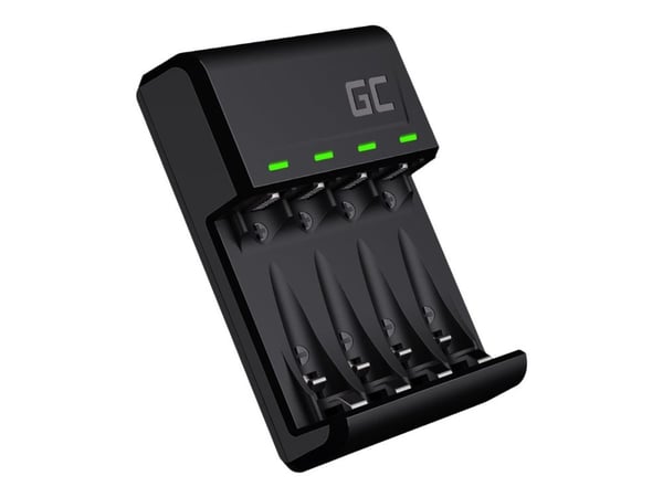 Green Cell VitalCharger - Batterilader - 4 x batterier lader - 0.5 watt - svart - med 4 x AAA NiMH 800 mAh rechargeable batteries