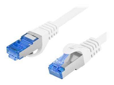 Lanberg - Koblingskabel - RJ-45 (hann) til RJ-45 (hann) - 6 mm - S/FTP - CAT 6a - halogenfri, formstøpt, uten hindringer, flertrådet - hvit, RAL 9010
