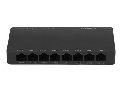 Lanberg DSP2-1008-12V, Hallitsematon, Gigabit Ethernet (10/100/1000)