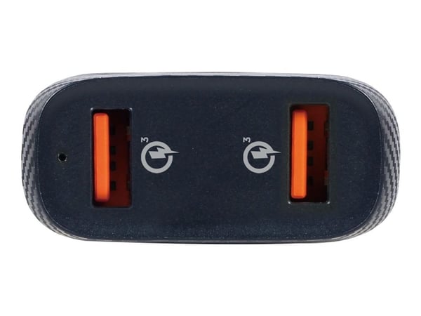 Gembird - Bilstrømadapter - 36 watt - 3 A - QC 3.0 - 2 utgangskontakter (2 x USB) - svart