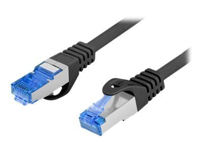 Lanberg - Liitäntäkaapeli - RJ-45 (uros) RJ-45 (uros) - 10 m - 6 mm - S/FTP - CAT 6a - halogeeniton, muotoiltu, solmuton, säikeistetty - musta, RAL...