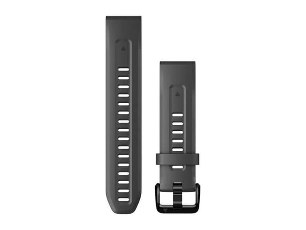 Garmin QuickFit 20 - Bånd for sportsur - silikon - grafitt - for Descent Mk2S; fenix 5S, 5S PLUS; fenix 5S; fenix 6S; Instinct 2S, 2S Solar