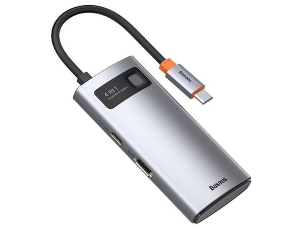 Baseus Metal Gleam Series 4-in-1 USB-C Hub, Universaali, USB, USB Type-C, Hopea