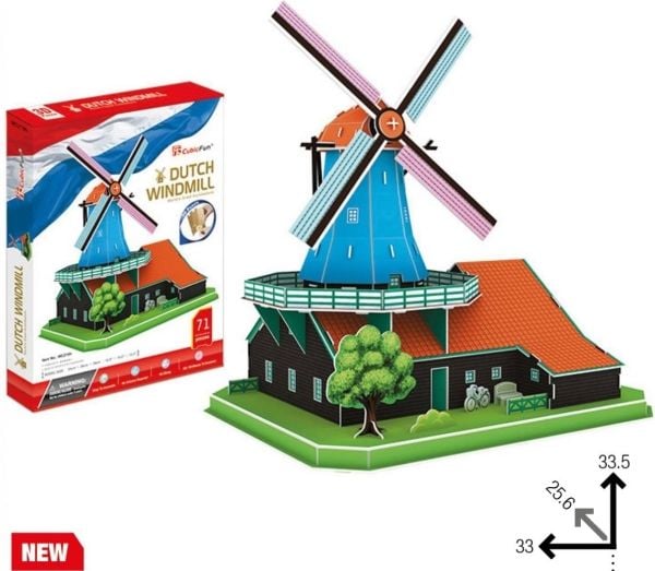 3D Dutch Windmill-puslespill - XL 71 deler - MC219H