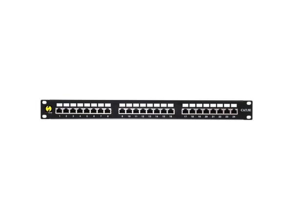 Gembird NPP-C624-002 - Patchpanel med kabelstyring - CAT 6 - STP - svart - 1U - 19" - 24 porter