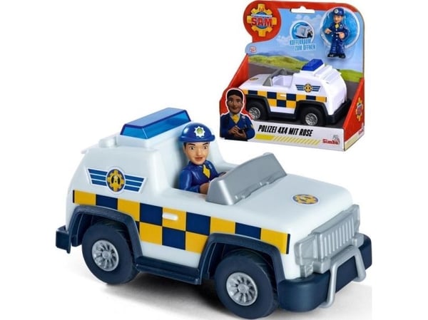 Jeep SIMBA Brannmann Sam Police Jeep 4x4 Mini Action Figur