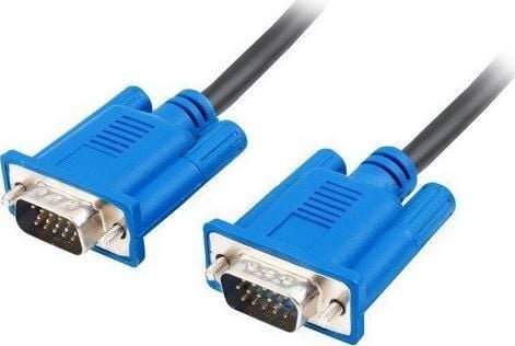 Lanberg CA-VGAC-10CU-0030-BK, 3 m, VGA (D-Sub), VGA (D-Sub), Hanstik, Hanstik, Sort, Blå