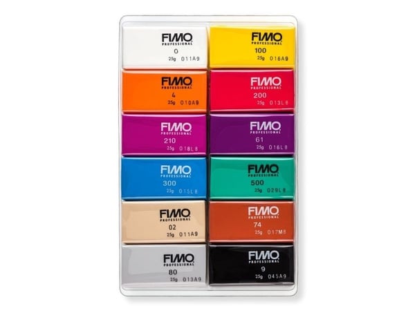 Staedtler FIMO 8043 C, Modelleringsleire, Svart, Blå, Sjampagne, Grønn, Grå, Fiolblå, Oransje, Rød, Terracotta, Fiolett, Hvit, Gult, 12 stykker, 12...