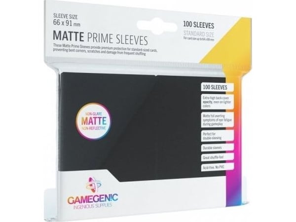 GameGenic Matte Prime Sleeves Black