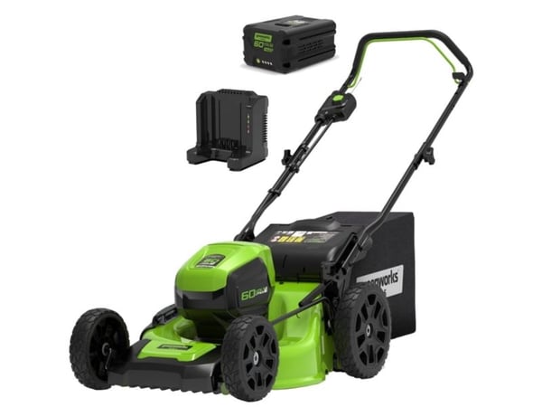 Batteridrevet gressklipper Greenworks 60V 46 cm sett, lader + 4Ah batteri (GD60LM46HPK4)