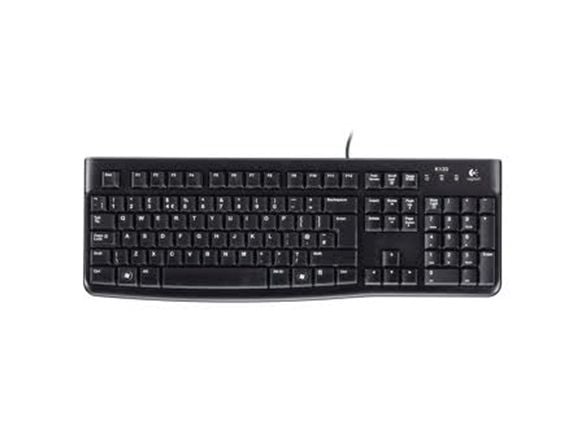 Logitech Keyboard K120 for Business, Täysikokoinen (100 %), Langallinen, USB, AZERTY, Musta