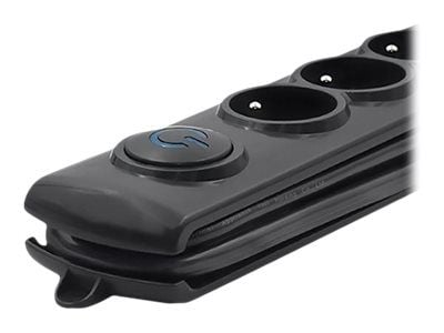 Qoltec Quick Switch - Overspenningsavleder - AC 230 V - 3680 watt - utgangskontakter: 6 - 5 m kabel - svart