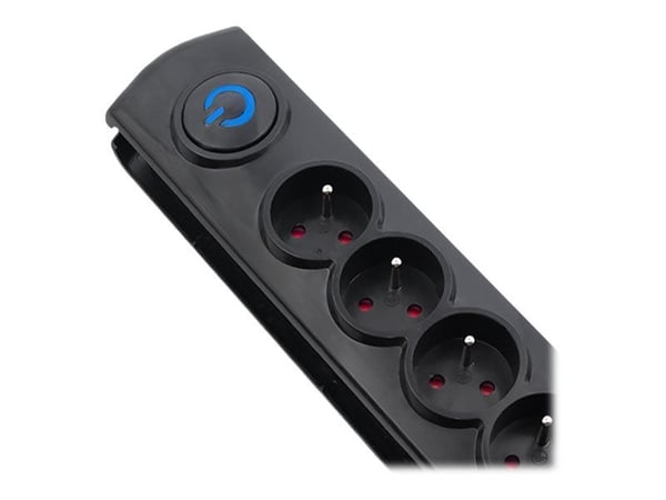 Qoltec Quick Switch - Overspenningsavleder - AC 230 V - 3680 watt - utgangskontakter: 6 - 5 m kabel - svart