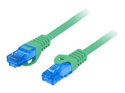 Lanberg - Koblingskabel - RJ-45 (hann) til RJ-45 (hann) - S/FTP - CAT 6a - formstøpt, uten hindringer - grønn, RAL 6024