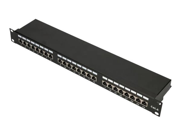 Extralink V2 - Liitäntäpaneeli - jalustalle asennettava - CAT 6 - STP - RJ-45 X 24 - 1U - 19"