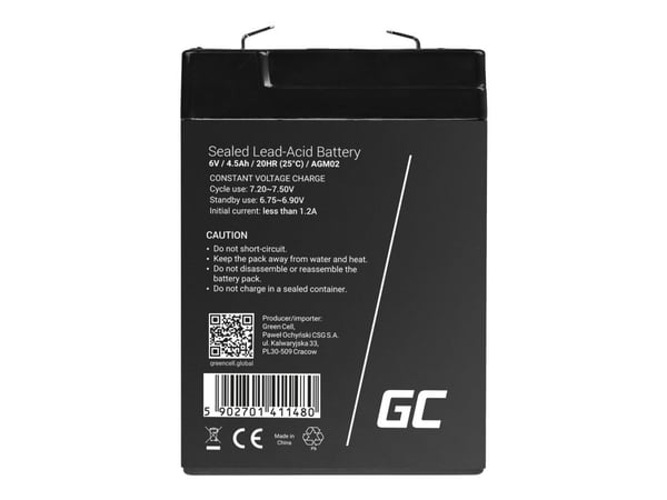 Green Cell AGM02, Sealed Lead Acid (VRLA)