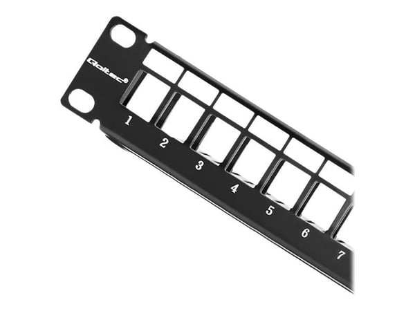 Qoltec - Patch-panel - svart - 24 portar