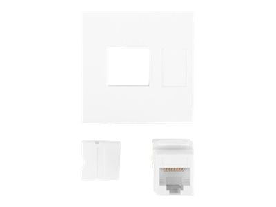 Lanberg - Socket-outlet adaper - RJ 45 - 1 nätverksuttag - 1 modul - vit