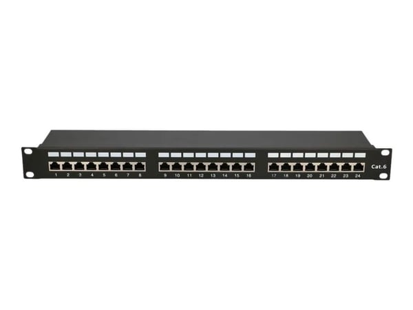 Extralink V2 - Liitäntäpaneeli - jalustalle asennettava - CAT 6 - STP - RJ-45 X 24 - 1U - 19"