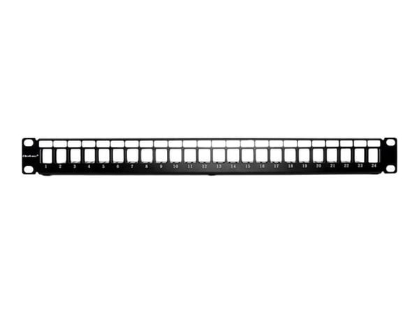 Qoltec - Patch-panel - svart - 24 portar