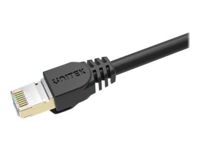 Unitek - Koblingskabel - RJ-45 (hann) til RJ-45 (hann) - 6.8 mm - skjermet, beskyttet tvunnet parkabel (STTP) - CAT 7 - uten hindringer - svart
