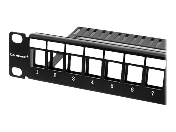 Qoltec - Patch-panel - svart - 24 portar