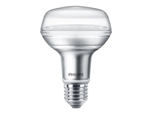 Philips - LED-pære for søkelys - form: R80 - E27 - 4 W (ekvivalent 60 W) - klasse F - varmt hvitt lys - 2700 K