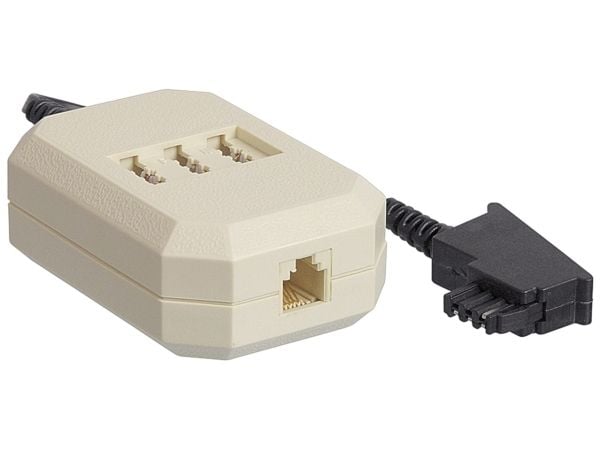 Goobay 50282, 0,2 m, TAE-F, TAE-F, 2 x TAE-N, RJ11, Beige, Sort, Hankjønn, Hunkjønn