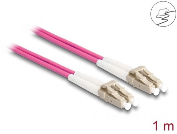 Delock - Nettverkskabel - LC multimodus (hann) til LC multimodus (hann) - 1 m - 3 mm - fiberoptisk - dupleks - 50 / 125 mikroner - OM4 - halogenfri...