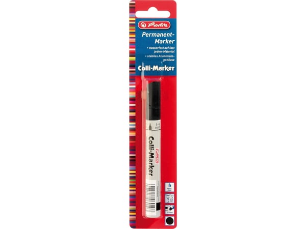 Herlitz Permanent marker 1-4mm kartiomainen kärki musta 1 läpipainopakkaus