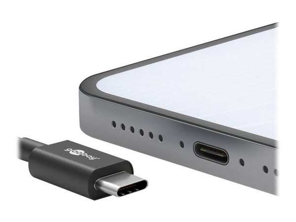 goobay - Strømadapter - 15 watt - 3 A (USB-C) - på kabel: USB-C - svart