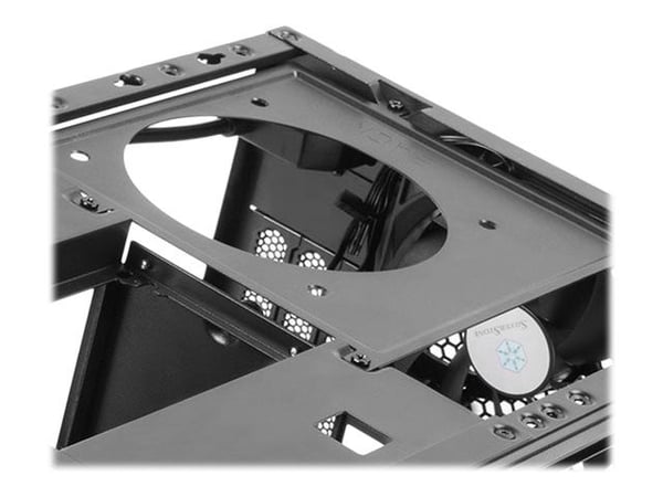 SilverStone SUGO SG15S - Kube - Mini-DTX - ingen strømforsyning (ATX / PS/2) - sølv - USB/lyd