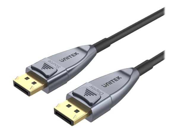 Unitek Ultrapro C1617GY - DisplayPort-kabel - DisplayPort (hann) låst til DisplayPort (hann) låst - DisplayPort 1.4 - 15 m - Active Optical Cable (...