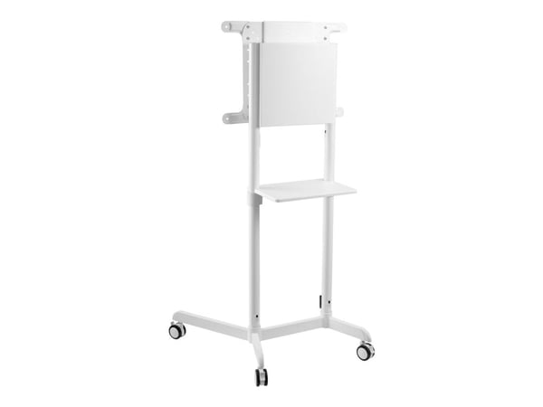 VivoLink Mobile stand - Vagn - Antistöld - för LCD-TV/välvd LCD-TV - kraftigt stål - vit - skärmstorlek: 37"-70"