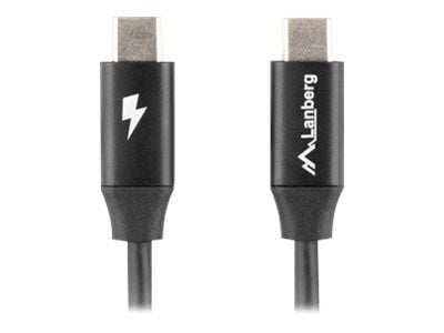 Lanberg - USB-kabel - USB-C (hann) til USB-C (hann) - USB 2.0 - 20 V - 3 A - 1.8 m - USB Power Delivery (60W) - svart