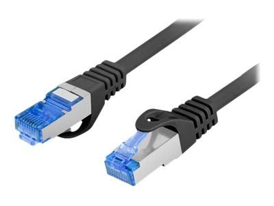 Lanberg - Koblingskabel - RJ-45 (hann) til RJ-45 (hann) - 6 mm - S/FTP - CAT 6a - halogenfri, formstøpt, uten hindringer, flertrådet - svart, RAL 9004