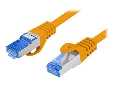 Lanberg - Koblingskabel - RJ-45 (hann) til RJ-45 (hann) - 6 mm - S/FTP - CAT 6a - formstøpt, uten hindringer, flertrådet - oransje, RAL 1028