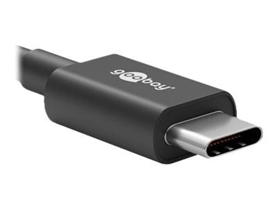 goobay - USB-kabel - 24 pin USB-C (hann) til 24 pin USB-C (hann) - USB 3.2 Gen 1 - 20 V - 5 A - 1 m - USB Power Delivery (100 W) - svart