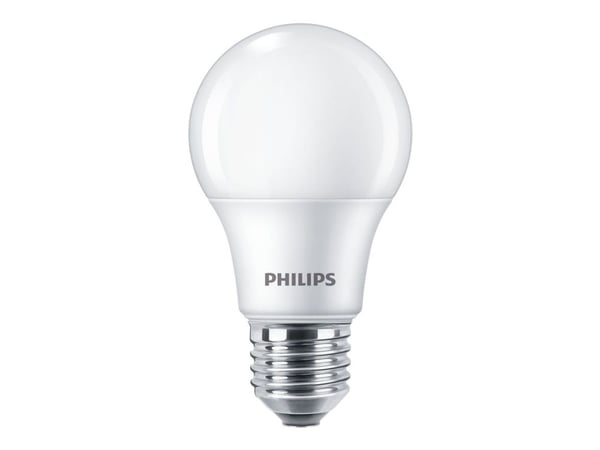 Philips - LED-lyspære - form: A60 - mattslipt finish - E27 - 8 W (ekvivalent 60 W) - klasse F - varmt hvitt lys - 2700 K (en pakke 4)