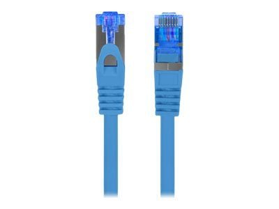 Lanberg - Koblingskabel - RJ-45 (hann) til RJ-45 (hann) - SFTP - CAT 6a - formstøpt, uten hindringer, flertrådet - blå, RAL 5012