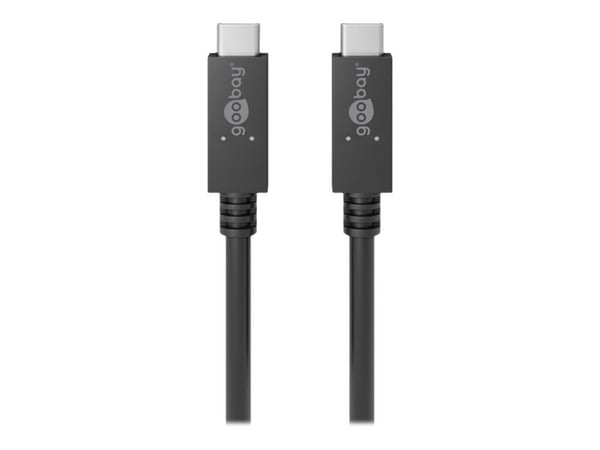 goobay - USB-kabel - 24 pin USB-C (hann) til 24 pin USB-C (hann) - USB 3.2 Gen 1 - 20 V - 5 A - 1 m - USB Power Delivery (100 W) - svart