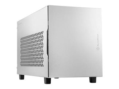 SilverStone SUGO SG15S - Kube - Mini-DTX - ingen strømforsyning (ATX / PS/2) - sølv - USB/lyd