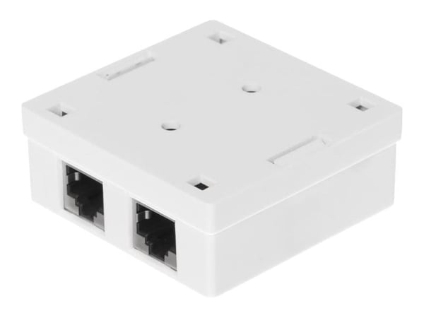 NetRack complete socket, surface-mounted 2 x RJ45 8p8c FTP cat. 6 LSA (106-13)