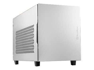 SilverStone SUGO SG15S - Kube - Mini-DTX - ingen strømforsyning (ATX / PS/2) - sølv - USB/lyd