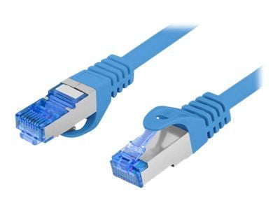 Lanberg - Koblingskabel - RJ-45 (hann) til RJ-45 (hann) - SFTP - CAT 6a - formstøpt, uten hindringer, flertrådet - blå, RAL 5012